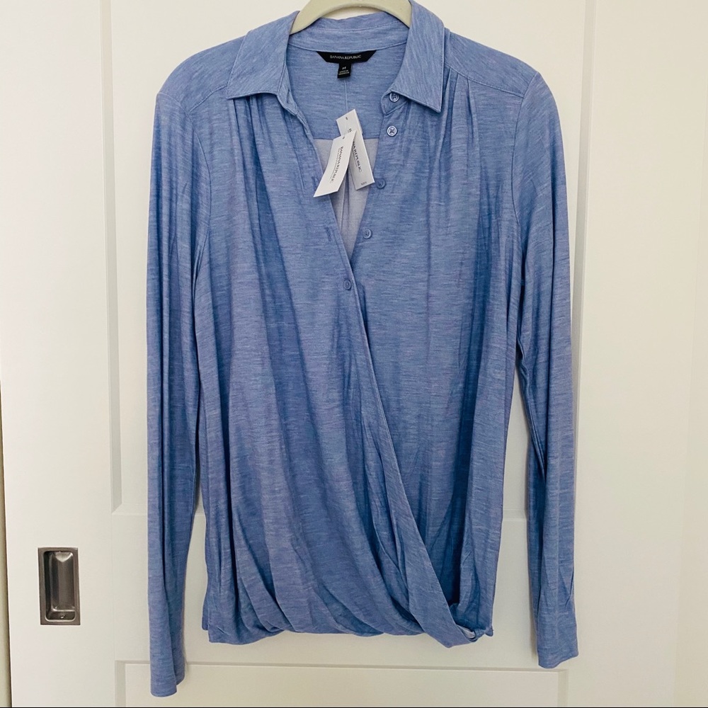 Banana Republic Long-Sleeve Top (Heathered Blue)